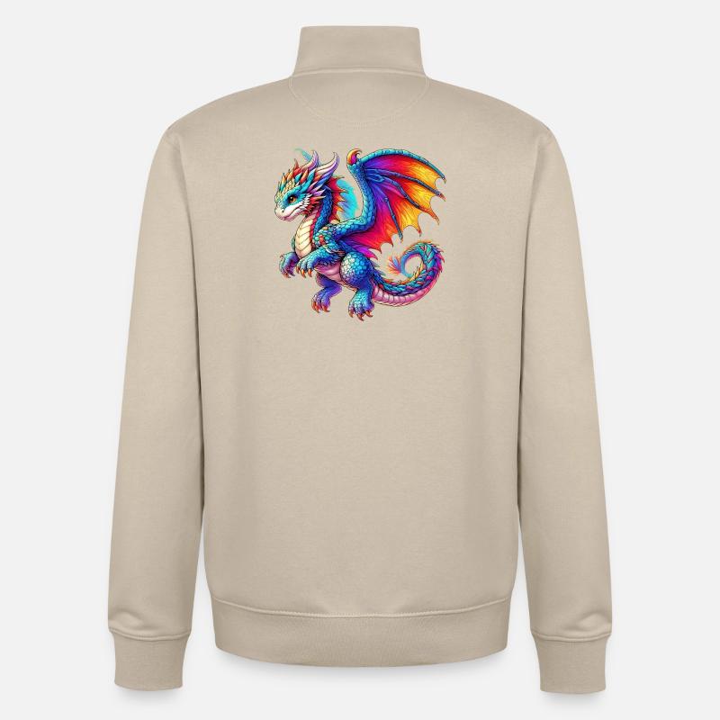Dragon - Sweat zippé unisexe en coton bio Stanley/Stella - beige crème