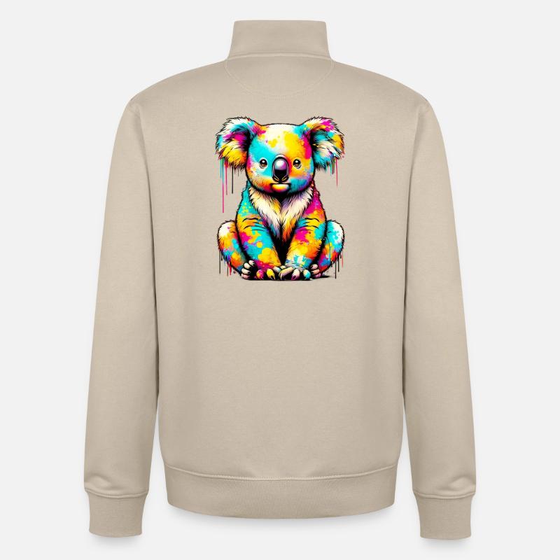 Koala - Sweat zippé unisexe en coton bio Stanley/Stella - beige crème