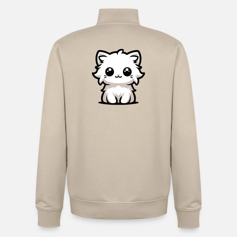 Le chaton le plus mignon - Sweat zippé unisexe en coton bio Stanley/Stella - beige crème