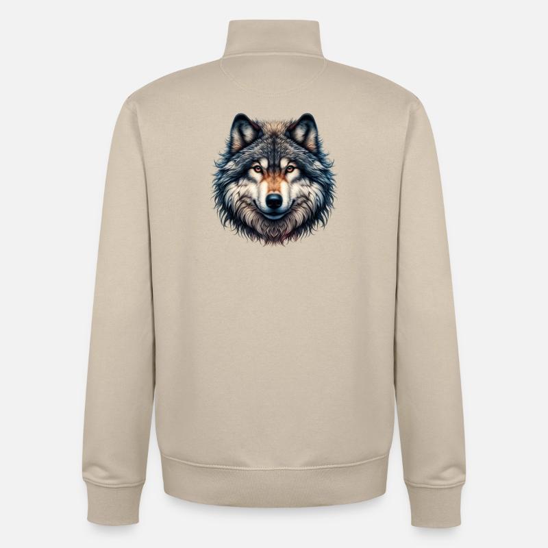 Loup - Sweat zippé unisexe en coton bio Stanley/Stella - beige crème