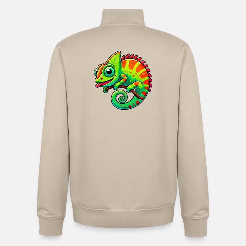 Caméléon - Sweat zippé unisexe en coton bio Stanley/Stella - beige crème