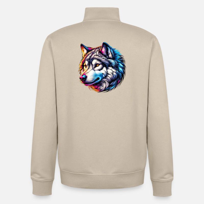 Wolf - Unisex Organic Zip Sweatshirt von Stanley/Stella - Cremebeige