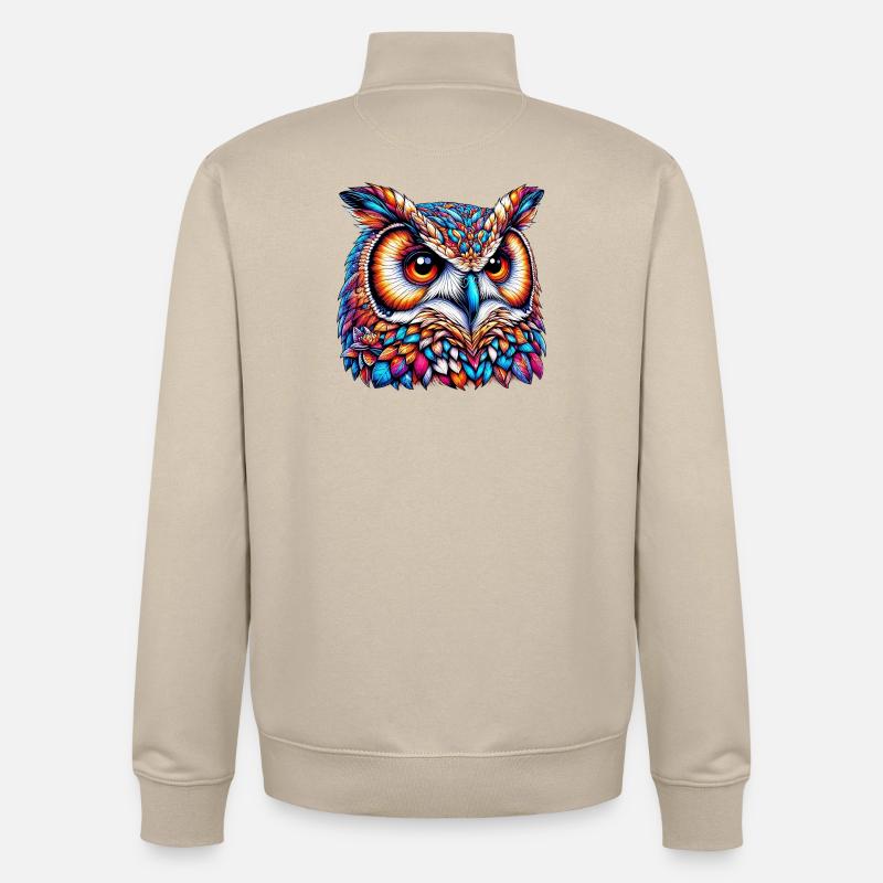 Hibou - Sweat zippé unisexe en coton bio Stanley/Stella - beige crème