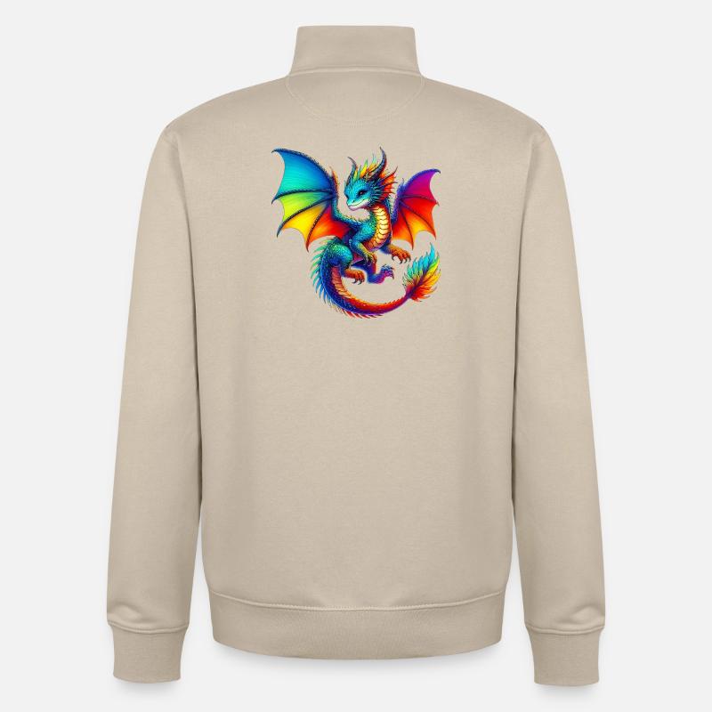 Dragon - Sweat zippé unisexe en coton bio Stanley/Stella - beige crème