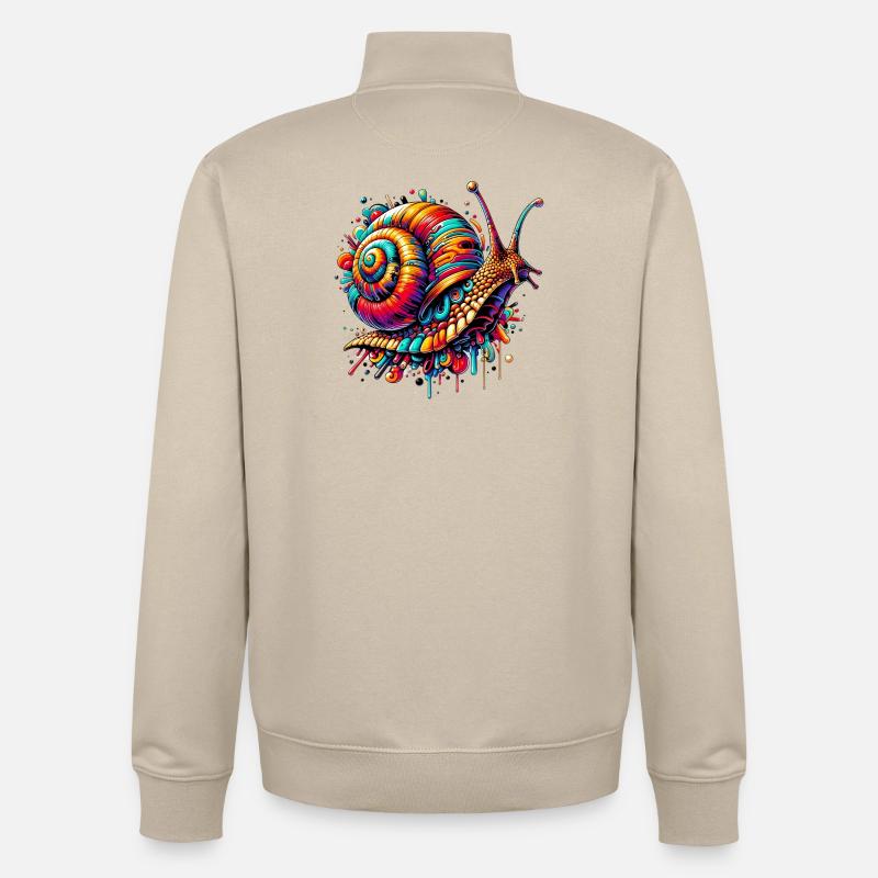 Escargot - Sweat zippé unisexe en coton bio Stanley/Stella - beige crème