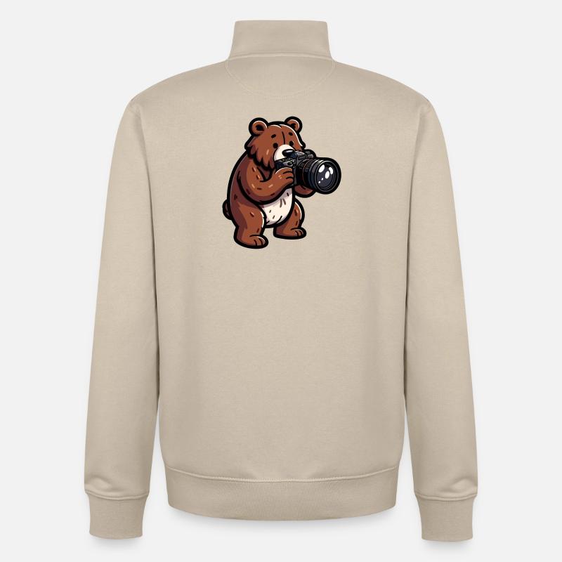 Shutterbear: Der Wildnisfotograf - Unisex Organic Zip Sweatshirt von Stanley/Stella - Cremebeige
