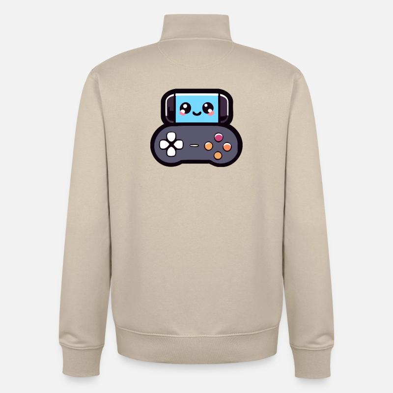 Game Buddy: Das fröhliche Joypad - Unisex Organic Zip Sweatshirt von Stanley/Stella - Cremebeige