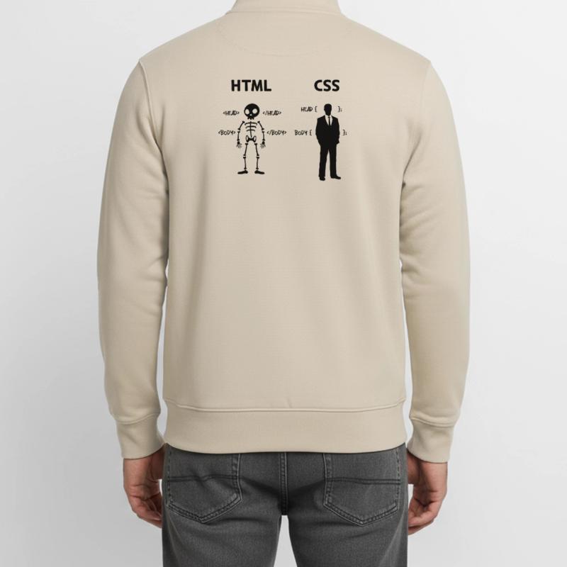 Developer Programmer Coden Css Scripting Code Unisex Organic Zip Sweatshirt by Stanley/Stella