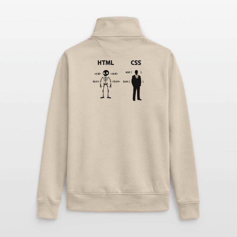 Developer Programmer Coden Css Scripting Code Unisex Organic Zip Sweatshirt by Stanley/Stella