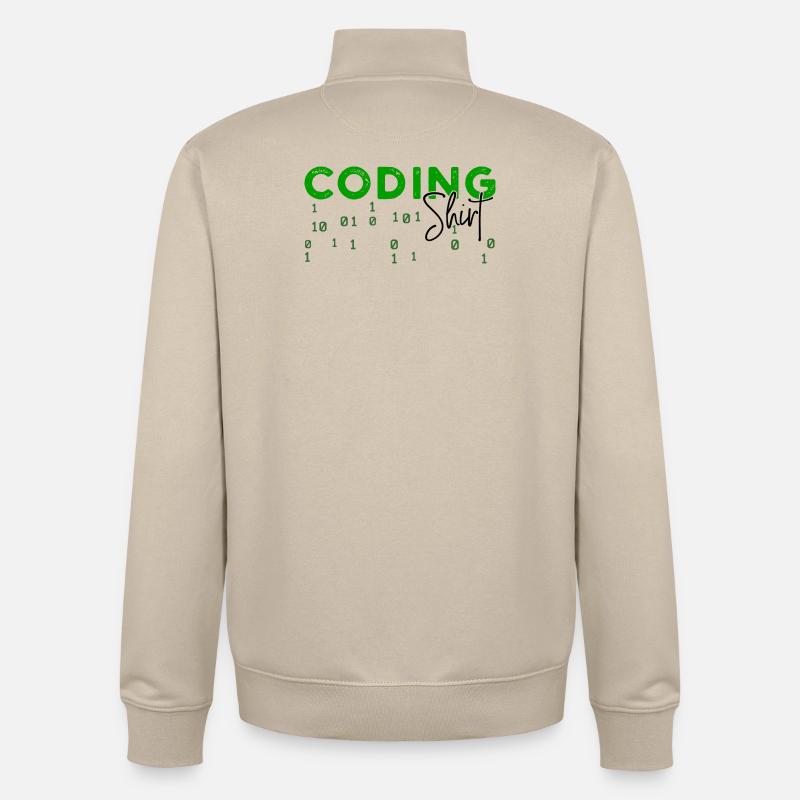 Coden Developer Programmierer Webentwickler Spruch - Unisex Organic Zip Sweatshirt von Stanley/Stella - Cremebeige