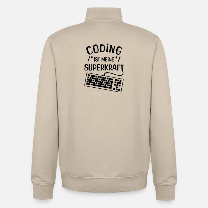 Computer Code Statement Developer Computerfreak - Unisex Organic Zip Sweatshirt von Stanley/Stella - Cremebeige