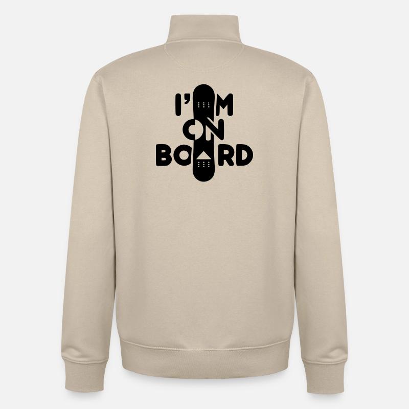 Ich bin an Bord -Snowboard - Unisex Organic Zip Sweatshirt von Stanley/Stella - Cremebeige
