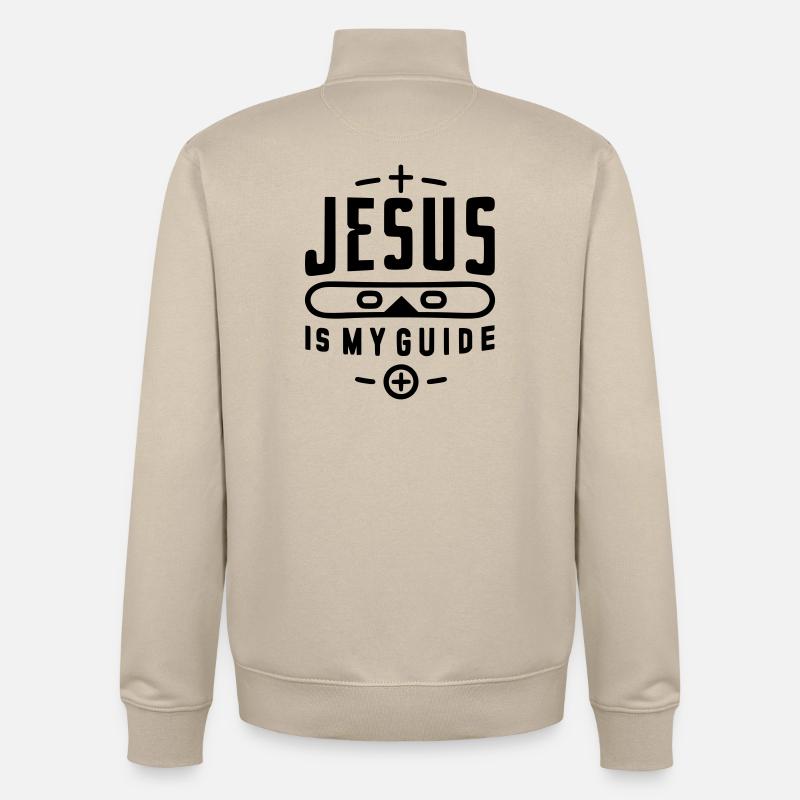 Jésus est mon guide - Sweat zippé unisexe en coton bio Stanley/Stella - beige crème