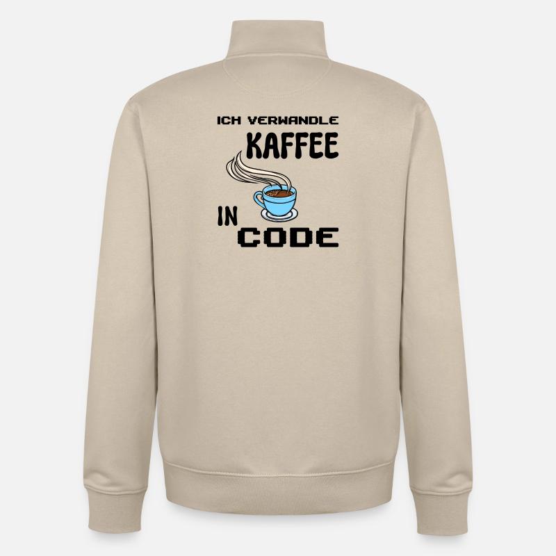 Coden Computerfreak Déclaration du développeur Nerd - Sweat zippé unisexe en coton bio Stanley/Stella - beige crème