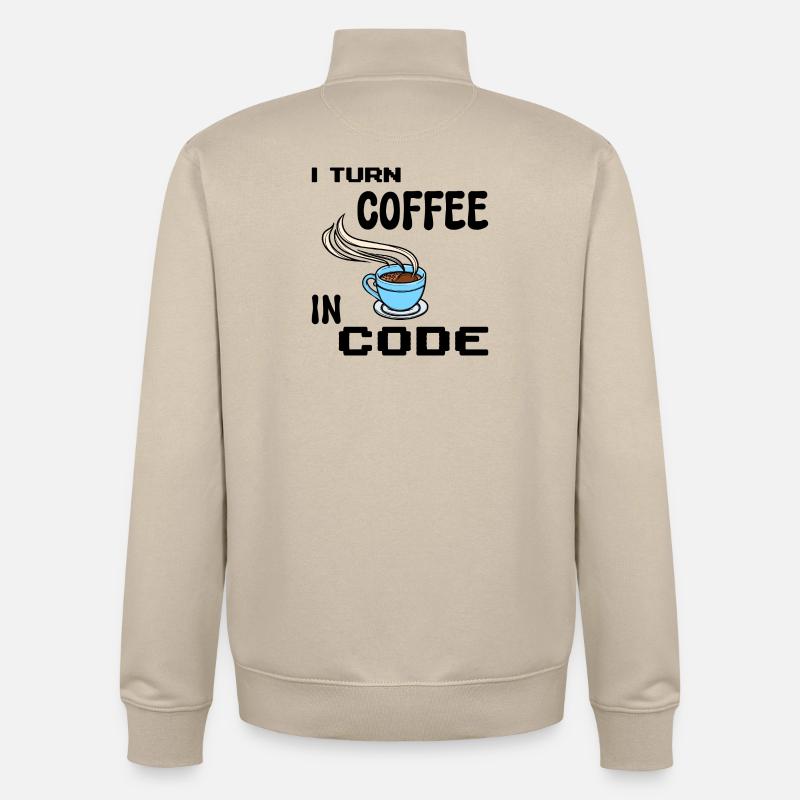 Programmeur de code Scripting Statement Développeur - Sweat zippé unisexe en coton bio Stanley/Stella - beige crème