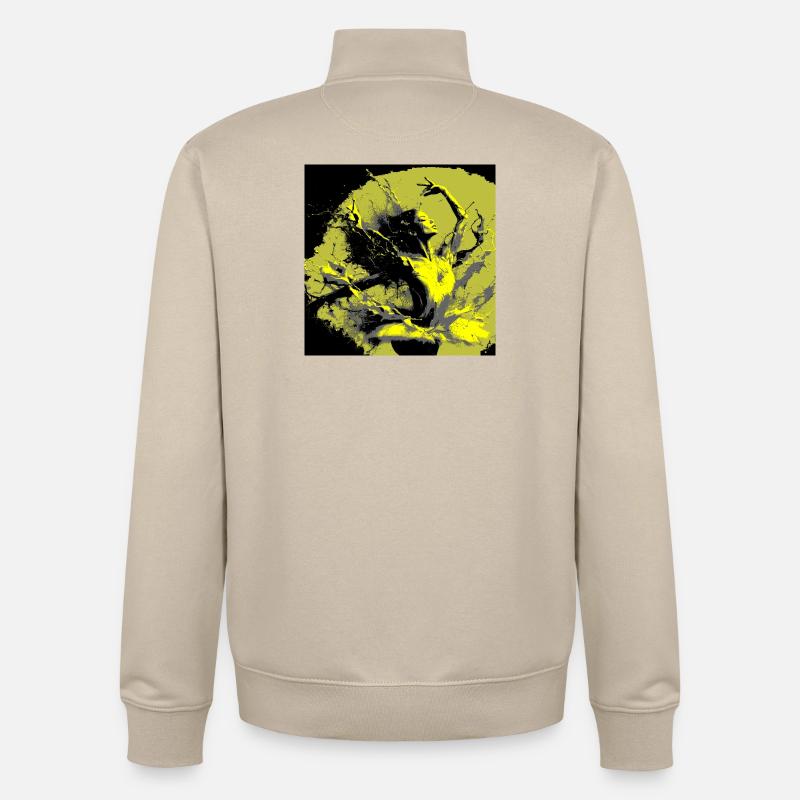 Neoexpressionistischer Tanz voller Farben - Unisex Organic Zip Sweatshirt von Stanley/Stella - Cremebeige