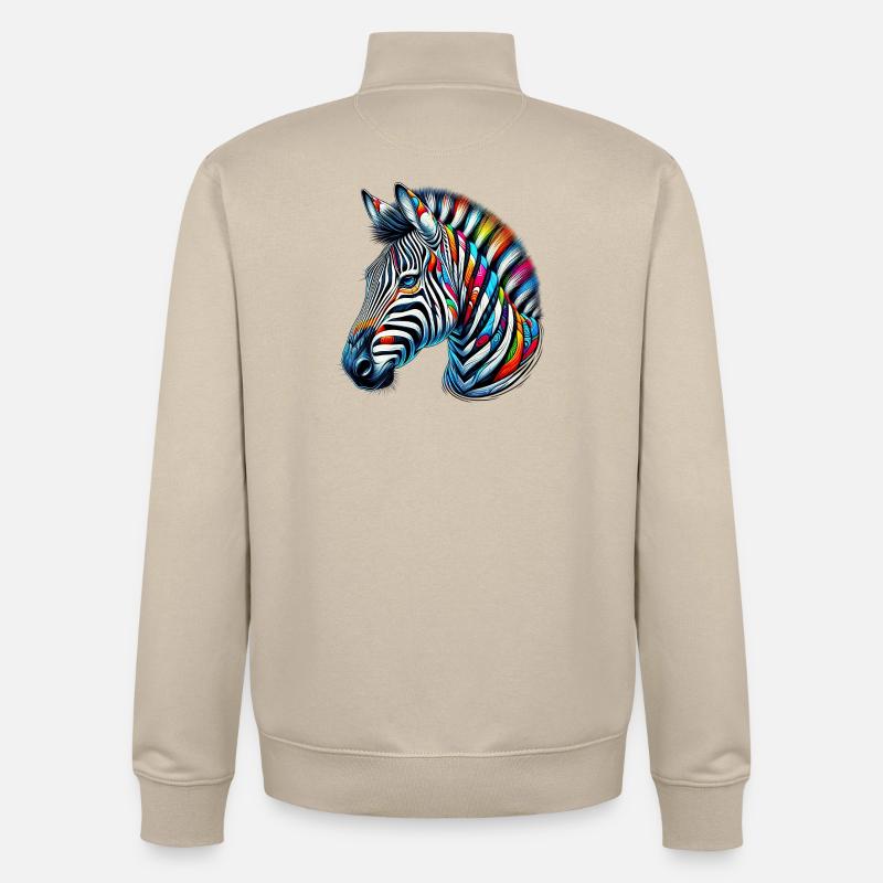 Zebra - Unisex Organic Zip Sweatshirt by Stanley/Stella - desert dust