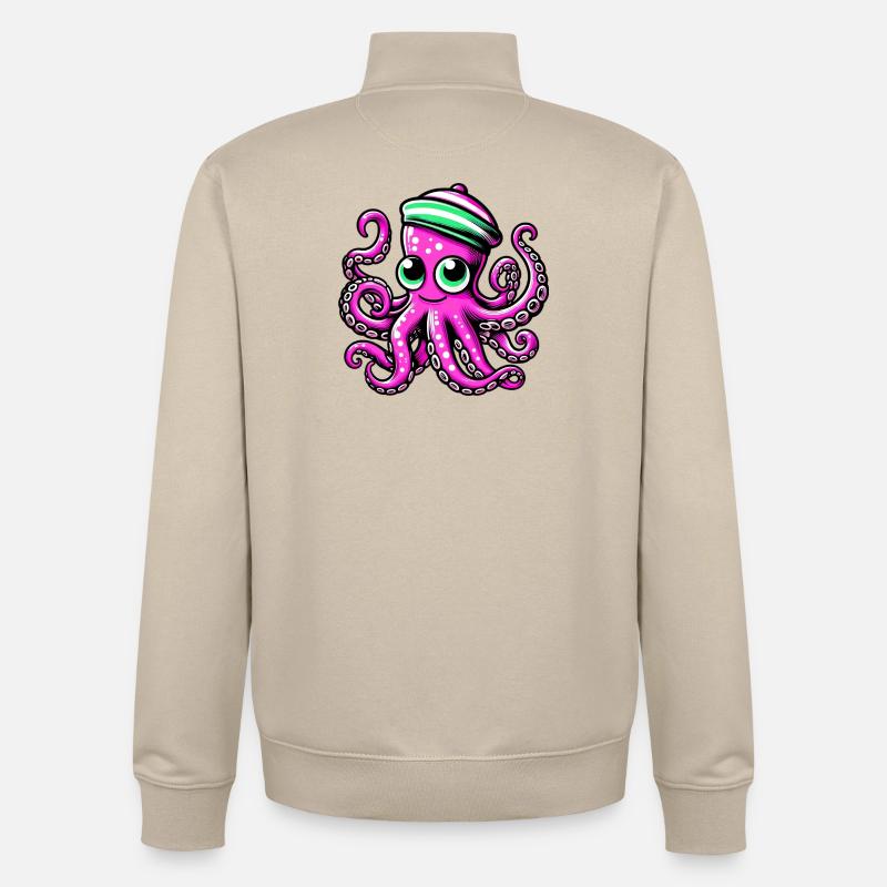 Krake - Unisex Organic Zip Sweatshirt von Stanley/Stella - Cremebeige