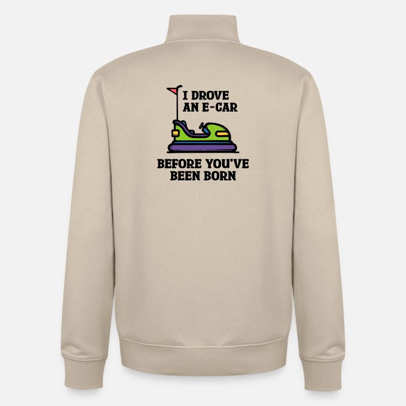 Energiespeicher Statement Tanken Strom E-auto - Unisex Organic Zip Sweatshirt von Stanley/Stella - Cremebeige