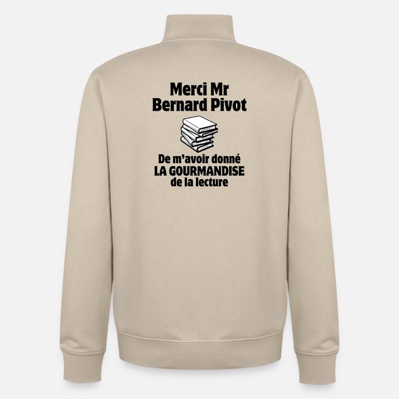 lecture, dictée, orthographe - Sweat zippé unisexe en coton bio Stanley/Stella - beige crème