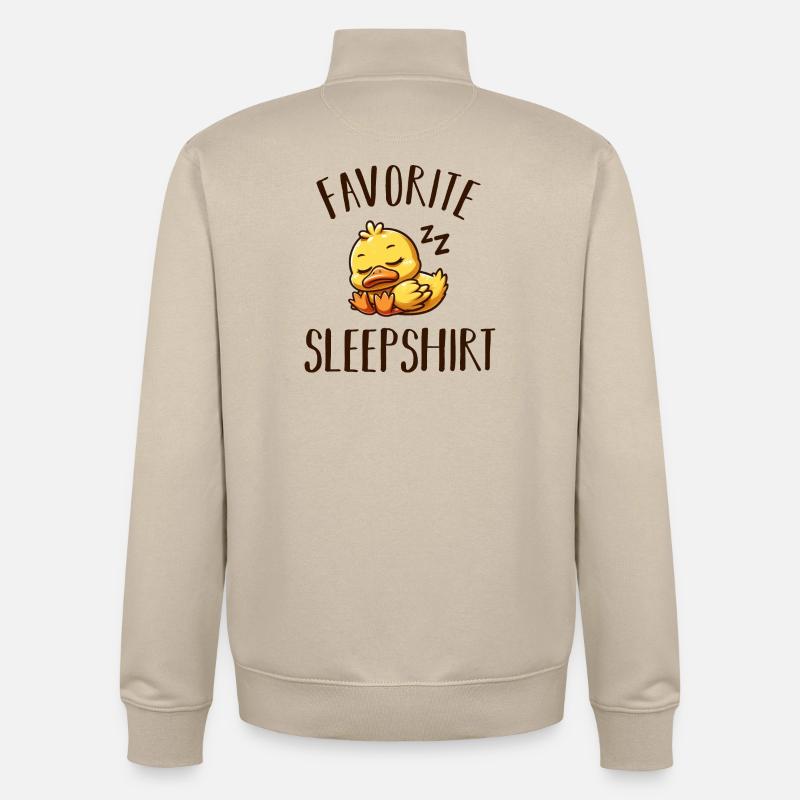 Canard endormi - Sweat zippé unisexe en coton bio Stanley/Stella - beige crème