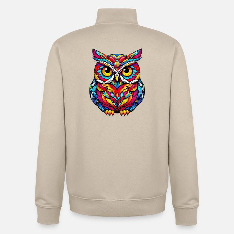 Eule - Unisex Organic Zip Sweatshirt von Stanley/Stella - Cremebeige