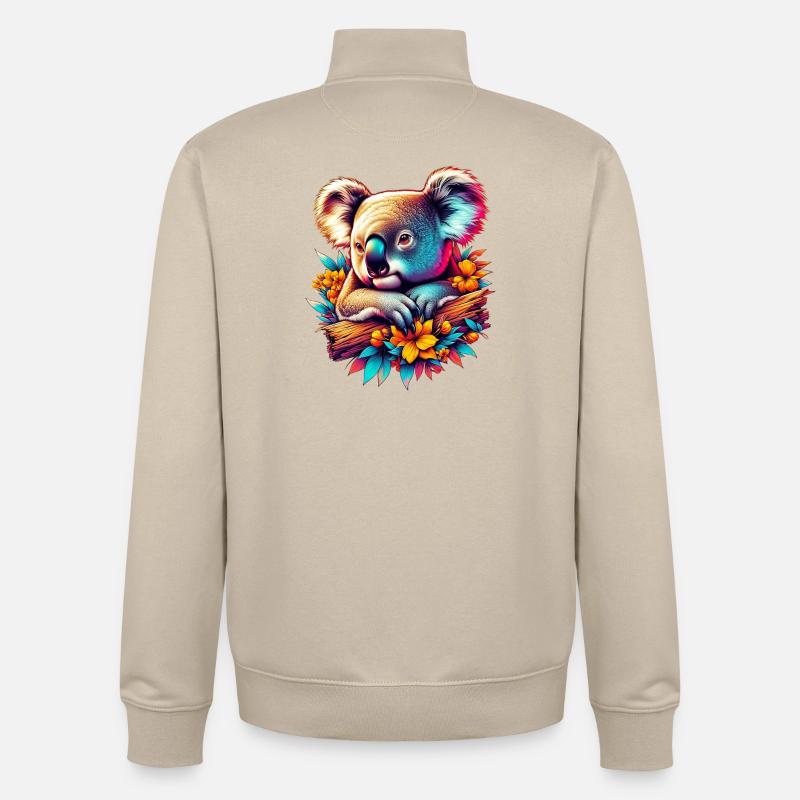 Koala - Sweat zippé unisexe en coton bio Stanley/Stella - beige crème