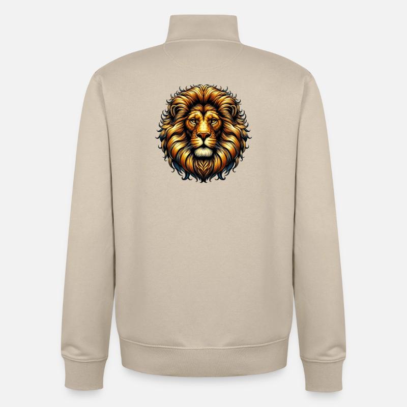 Lion - Sweat zippé unisexe en coton bio Stanley/Stella - beige crème