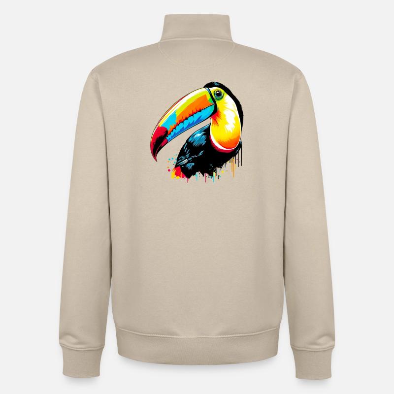 Toucan - Sweat zippé unisexe en coton bio Stanley/Stella - beige crème