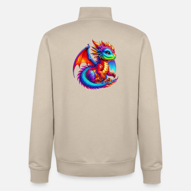 Dragon - Sweat zippé unisexe en coton bio Stanley/Stella - beige crème
