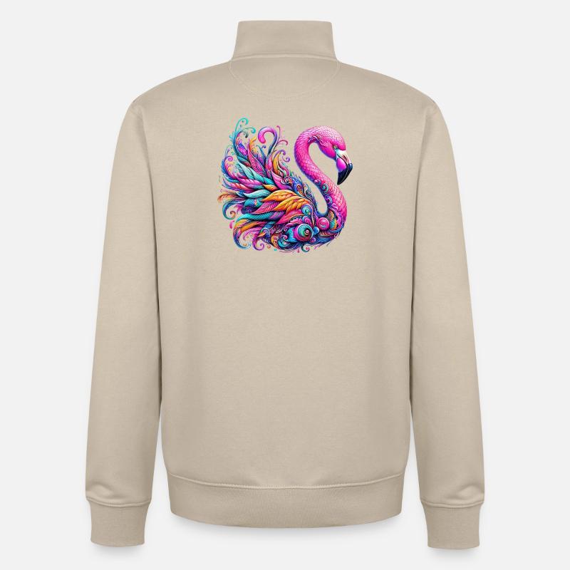 Flamant - Sweat zippé unisexe en coton bio Stanley/Stella - beige crème