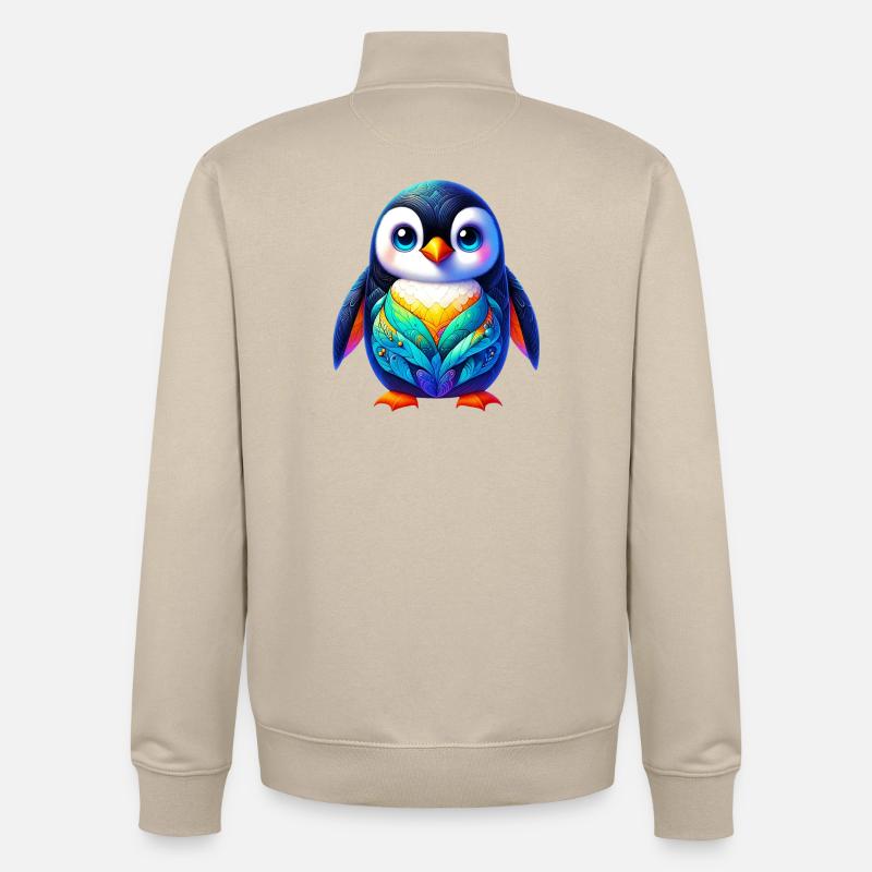 Penguin - Unisex Organic Zip Sweatshirt by Stanley/Stella - desert dust