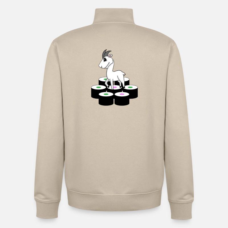 Ziege Sushi - Unisex Organic Zip Sweatshirt von Stanley/Stella - Cremebeige