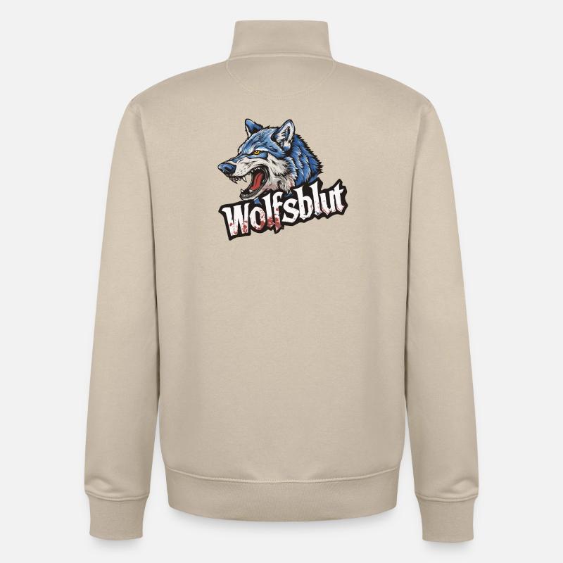 Wolfsblut Werwolf Logo - Unisex Organic Zip Sweatshirt von Stanley/Stella - Cremebeige