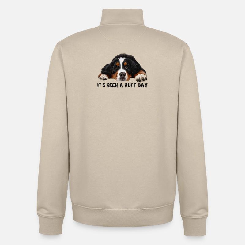 Bouvier bernois - Sweat zippé unisexe en coton bio Stanley/Stella - beige crème