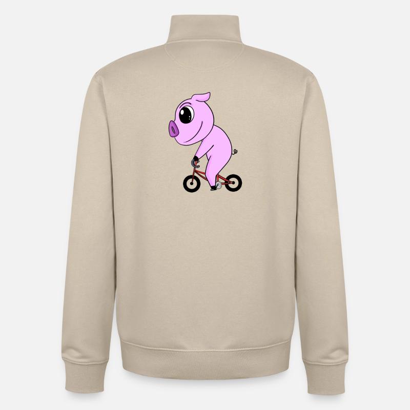 Vélo cochon - Sweat zippé unisexe en coton bio Stanley/Stella - beige crème