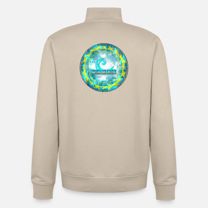 Abstract Waves Pattern - Unisex Organic Zip Sweatshirt by Stanley/Stella - desert dust