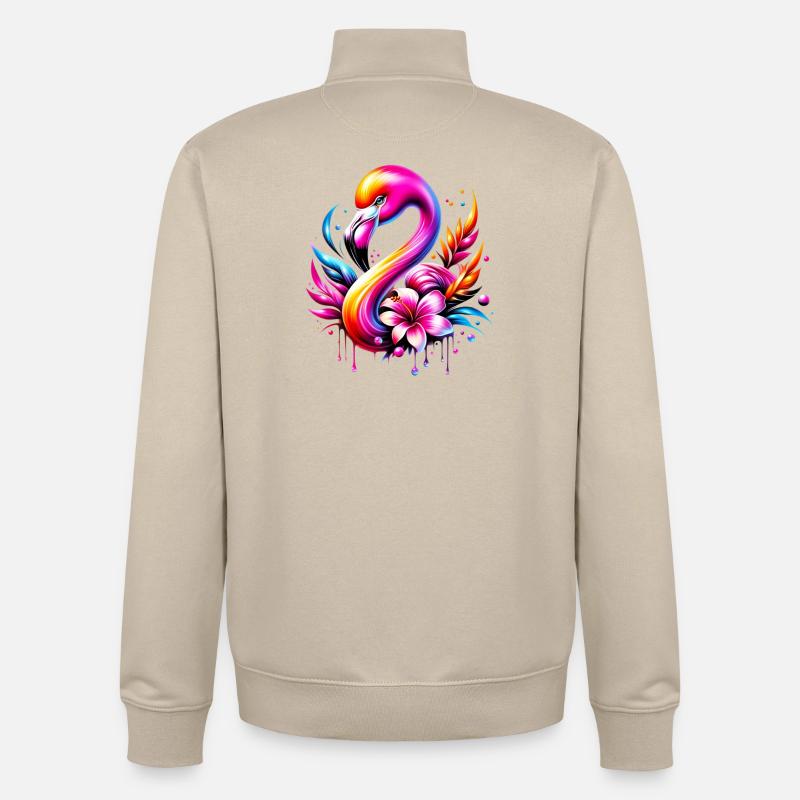 Flamant - Sweat zippé unisexe en coton bio Stanley/Stella - beige crème