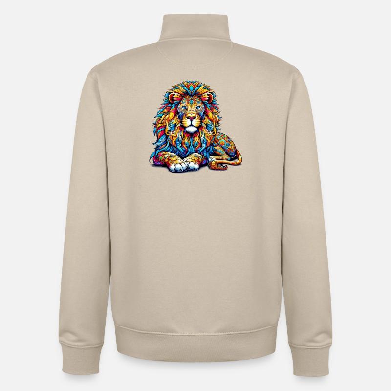 Lion - Sweat zippé unisexe en coton bio Stanley/Stella - beige crème