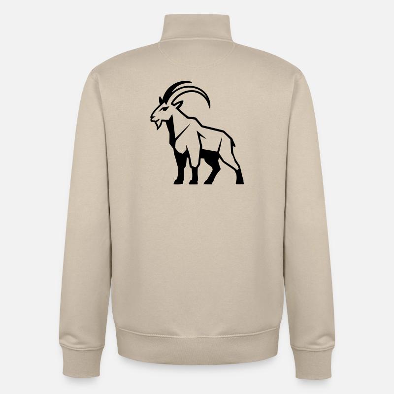 Bergziege geometrisch - Unisex Organic Zip Sweatshirt von Stanley/Stella - Cremebeige
