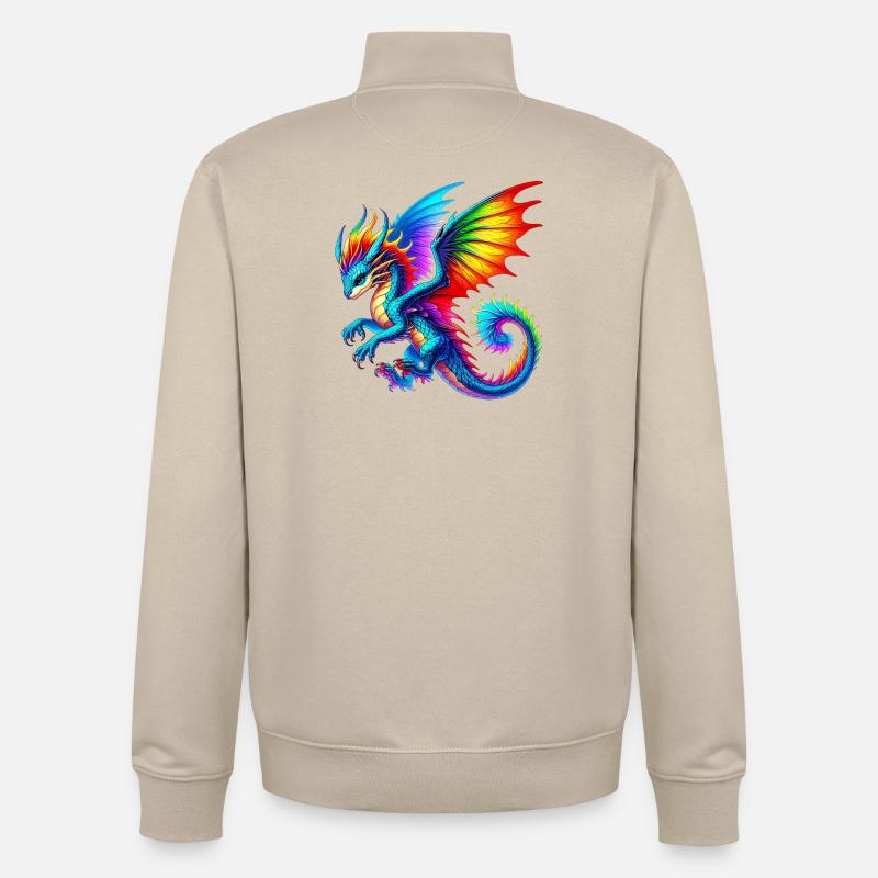 Dragon - Unisex Organic Zip Sweatshirt by Stanley/Stella - desert dust