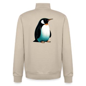 Pinguin - Unisex Organic Zip Sweatshirt von Stanley/Stella - Cremebeige - Hinten - AI Model Male 185 dark (185cm)