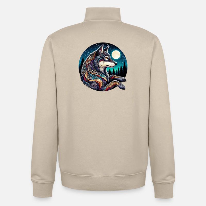 Wolf - Unisex Organic Zip Sweatshirt von Stanley/Stella - Cremebeige