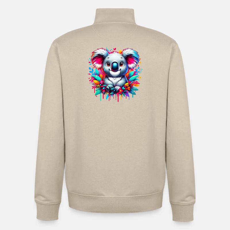 Koala - Sweat zippé unisexe en coton bio Stanley/Stella - beige crème