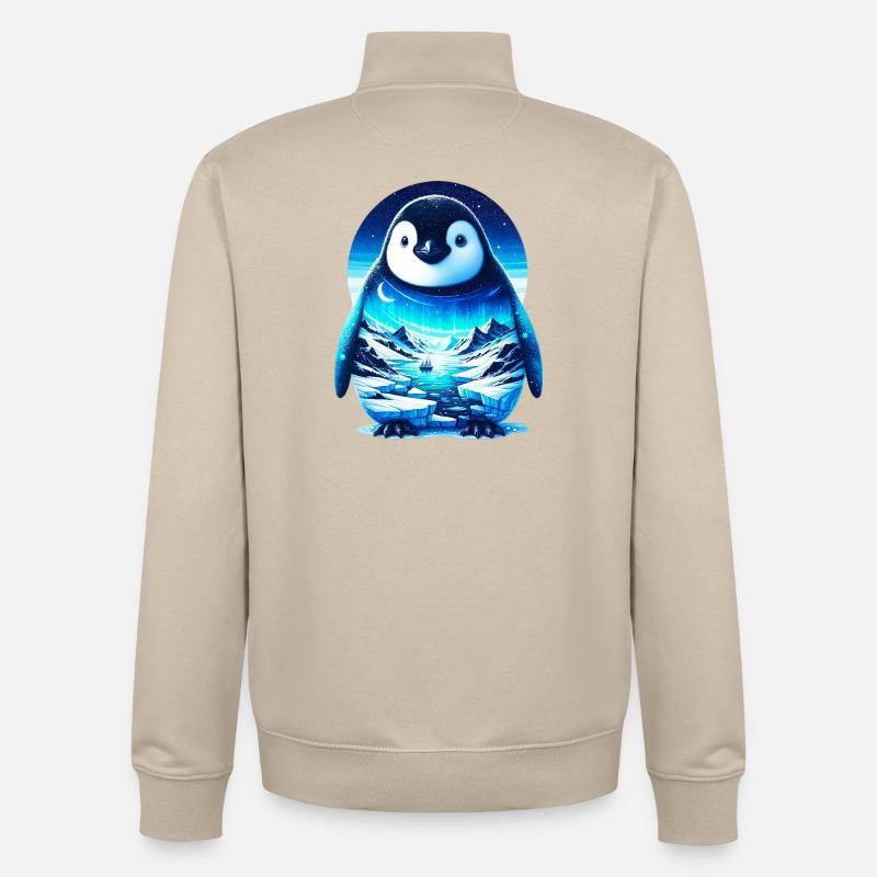 Penguin - Unisex Organic Zip Sweatshirt by Stanley/Stella - desert dust