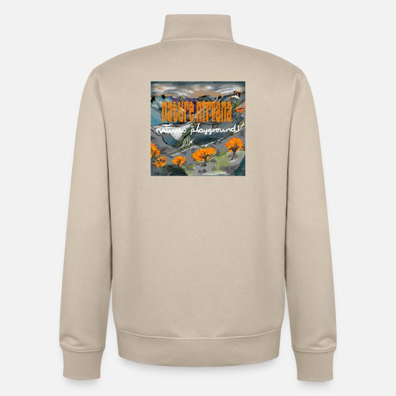 LE NIRVANA DE LA NATURE - Sweat zippé unisexe en coton bio Stanley/Stella - beige crème