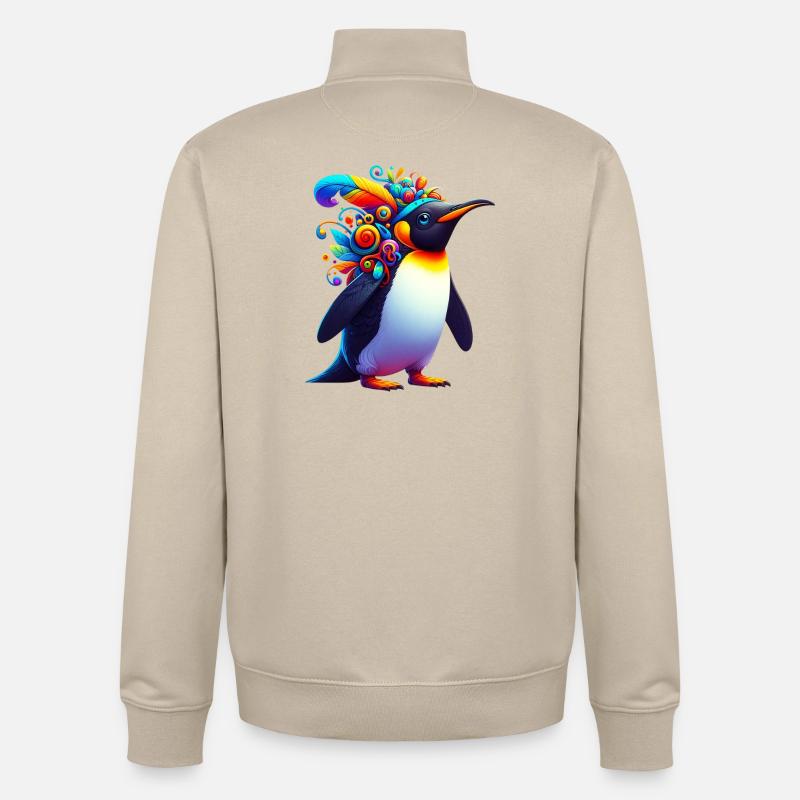 Penguin - Unisex Organic Zip Sweatshirt by Stanley/Stella - desert dust