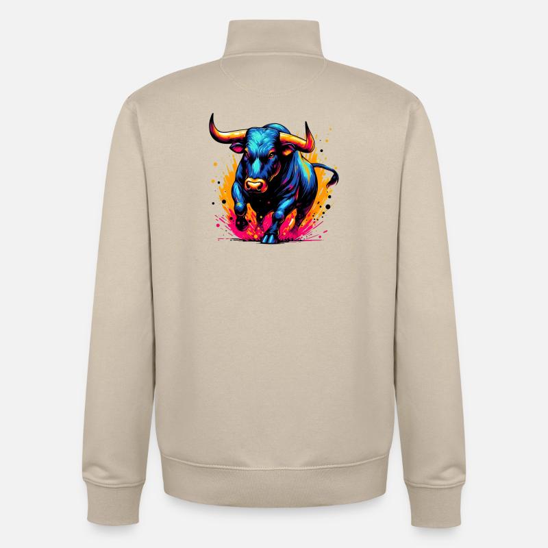 Stier - Unisex Organic Zip Sweatshirt von Stanley/Stella - Cremebeige