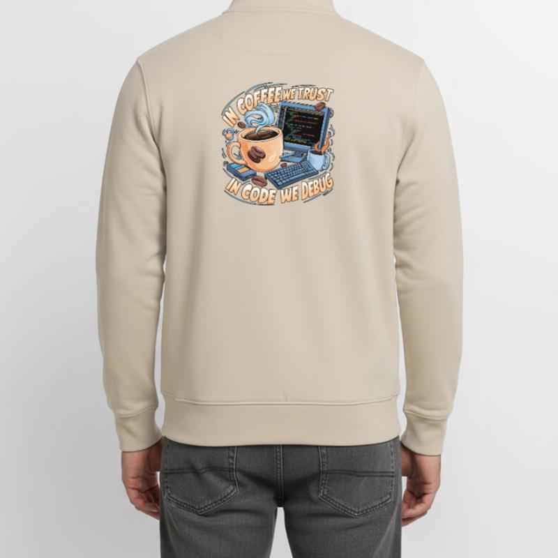 KaffeeCode Debug: In Code Wir Debuggen Unisex Organic Zip Sweatshirt von Stanley/Stella