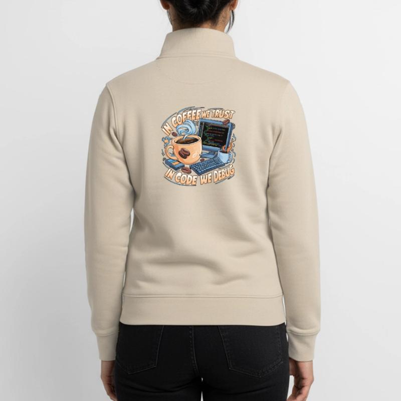 KaffeeCode Debug: In Code Wir Debuggen Unisex Organic Zip Sweatshirt von Stanley/Stella